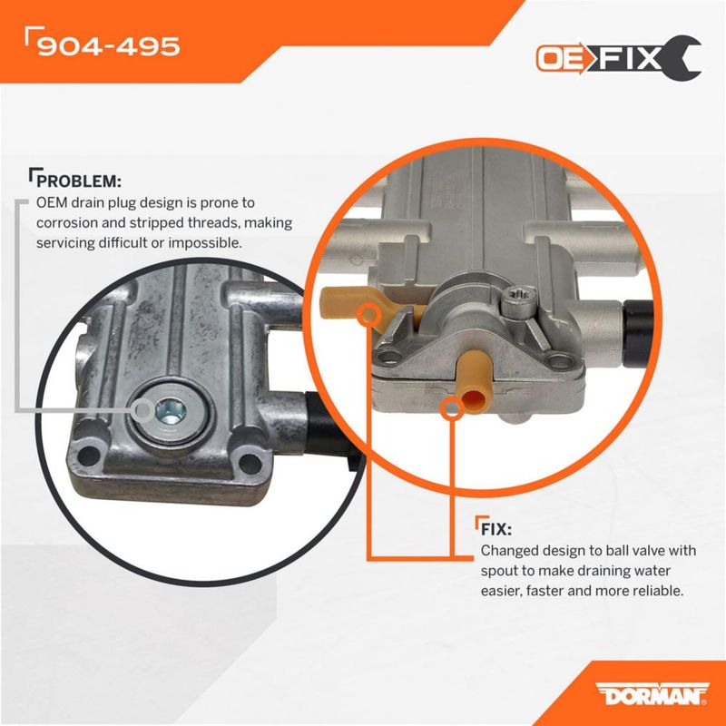 Válvula de Drenaje de Combustible Dorman 904-495 OE FIX