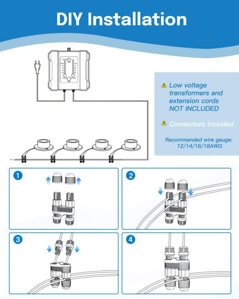 Luces sumergibles para estanque HIBOITEC LED 2700K impermeables 4 piezas