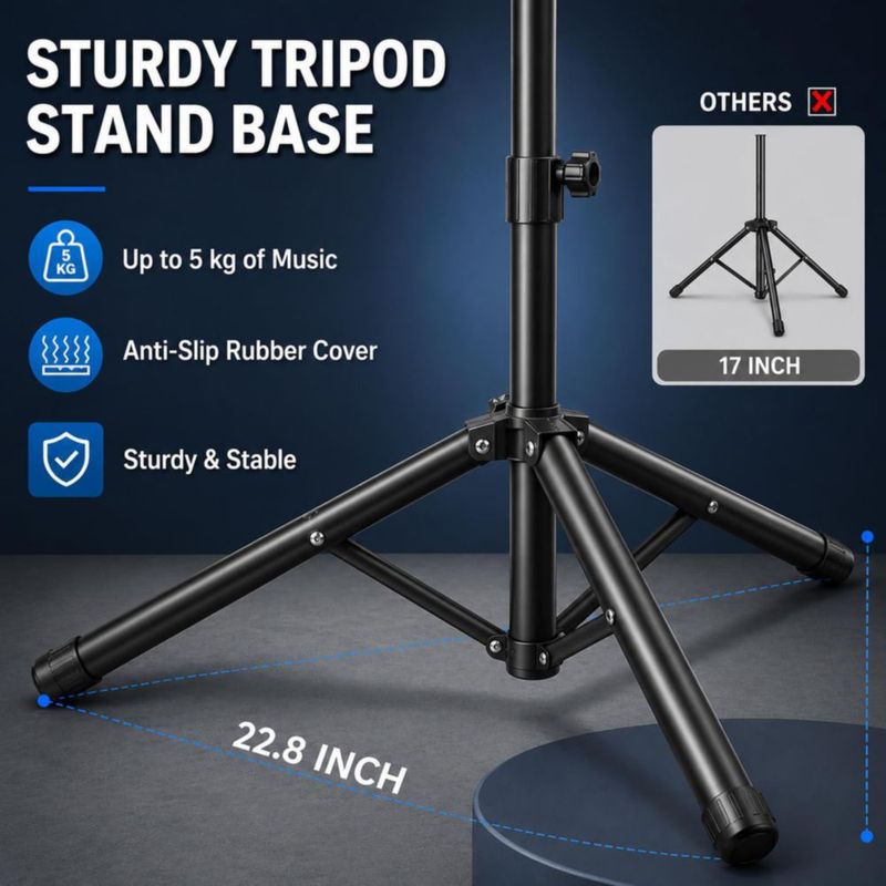Atril para partituras MOSEN MUSIC plegable 28-55 cm negro