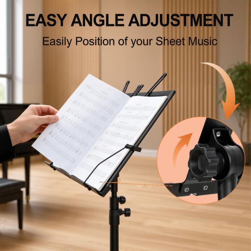 Atril para partituras MOSEN MUSIC plegable 28-55 cm negro