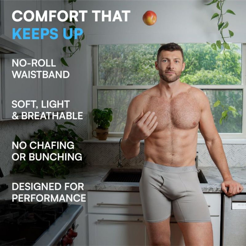 Boxer NADS de Algodón Orgánico Gris - Pack de 6 - Talla Grande