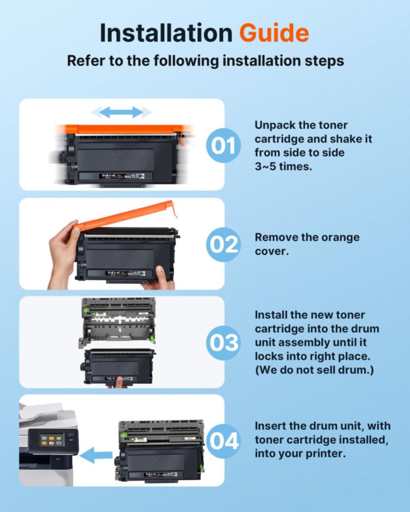 Cartucho de tóner E‑Z Ink Pro TN920XL (paquete de 4) con chip