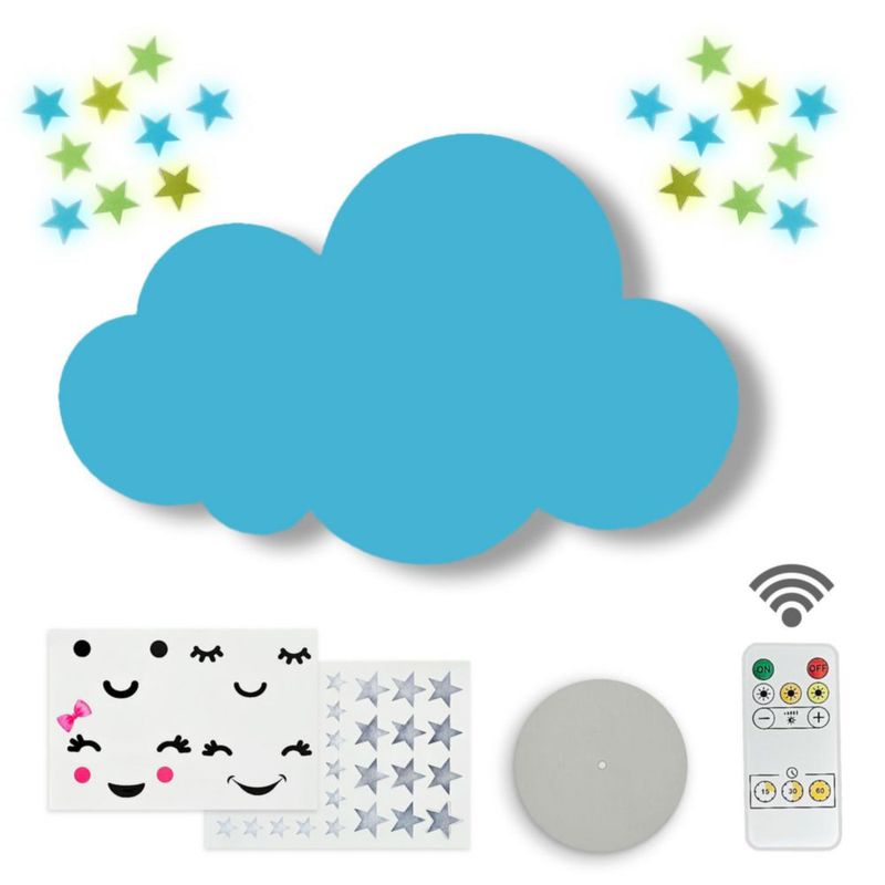 Lámpara BAZENTI Nube Recargable con Control Remoto – Azul