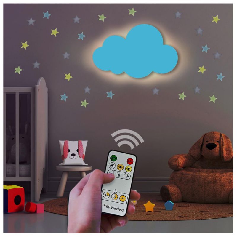 Lámpara BAZENTI Nube Recargable con Control Remoto – Azul