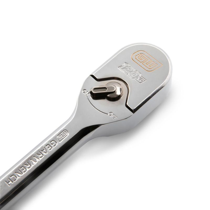 Carraca GEARWRENCH de 1/2" de impulso con acabado cromado en forma de lágrima
