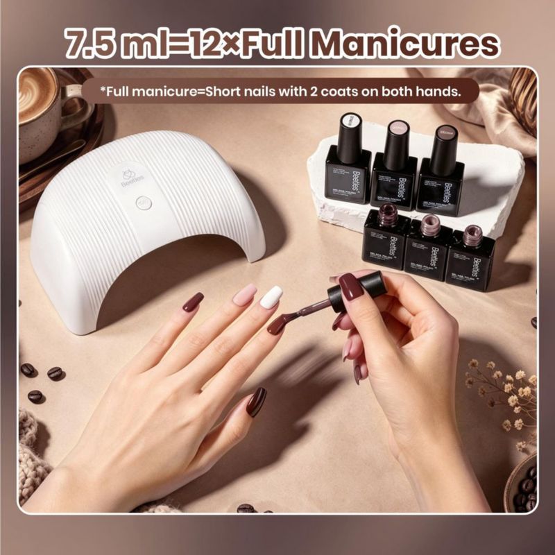 Set de esmaltes en gel Beetles – 6 tonos neutros marrones
