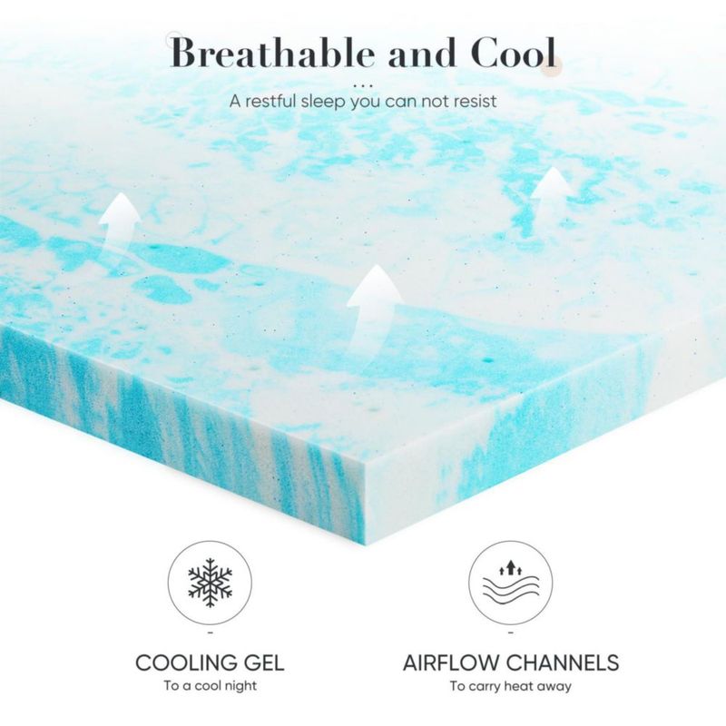 Sobrecolchón NEWBULIG Queen 8 cm con Gel Refrigerante