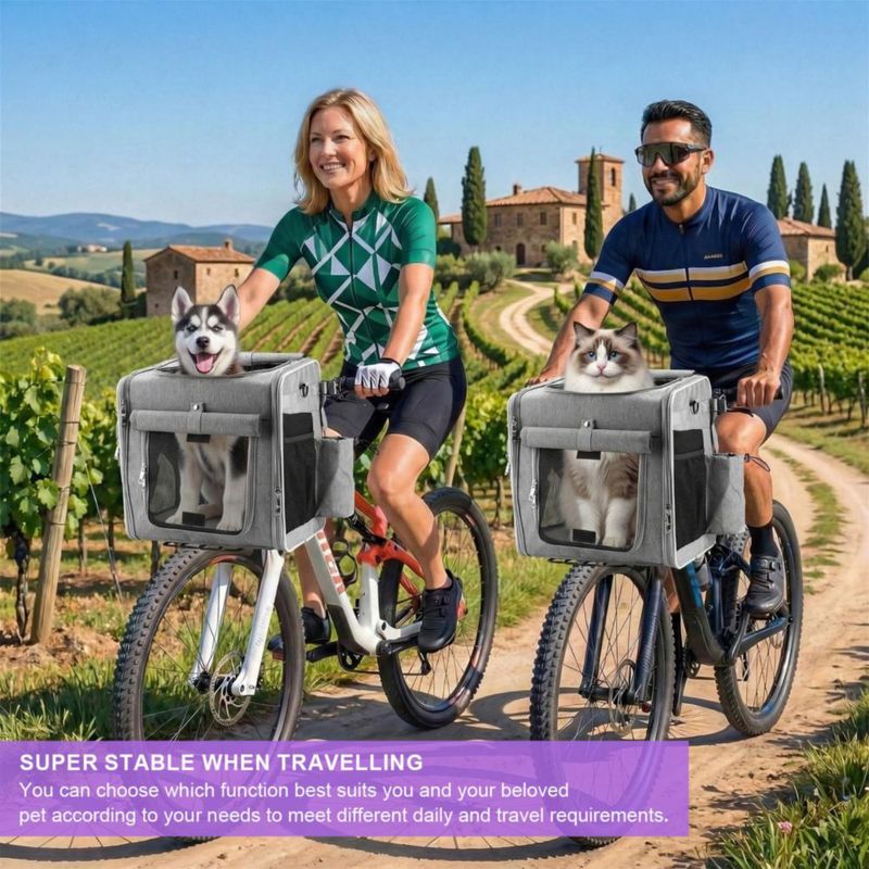Cesta para Bicicleta Ramalto para Mascotas de 10 kg Expandible
