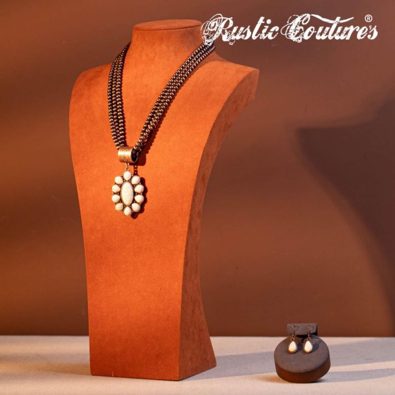 Conjunto de joyería Montana West – Collar de turquesa y pendientes colgantes