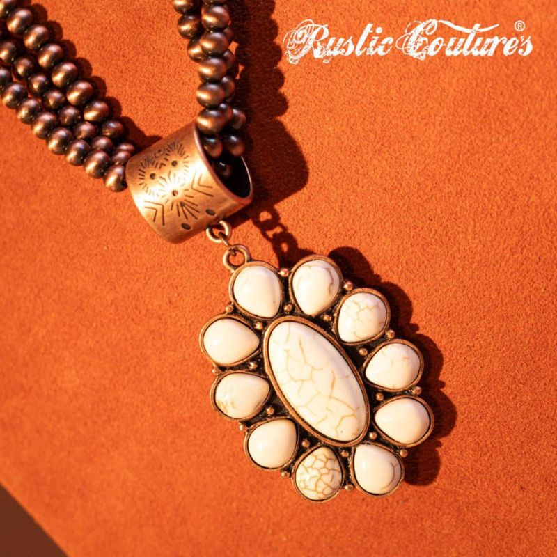 Conjunto de joyería Montana West – Collar de turquesa y pendientes colgantes