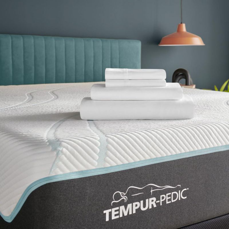 Juego de sábanas Tempur-Pedic King de algodón blanco