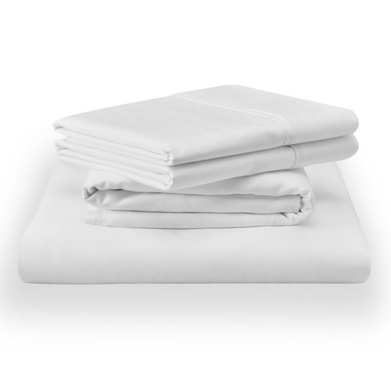 Juego de sábanas Tempur-Pedic King de algodón blanco