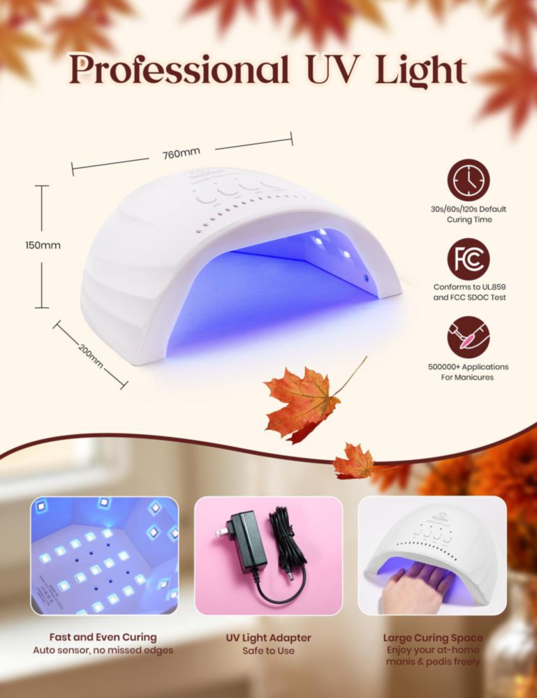 Kit de Esmalte de Uñas en Gel Beetles – 69 piezas 35 colores