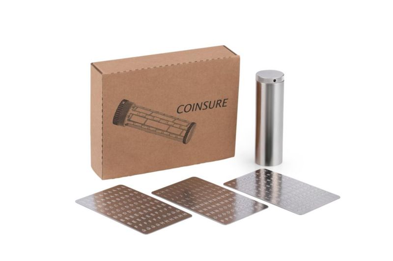Almacenamiento de Frase Semilla COINSURE 24 palabras compatible con BIP39