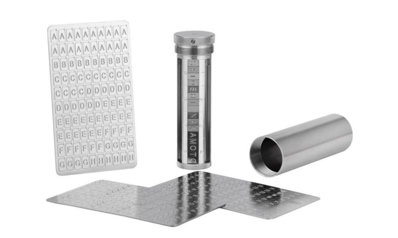Almacenamiento de Frase Semilla COINSURE 24 palabras compatible con BIP39