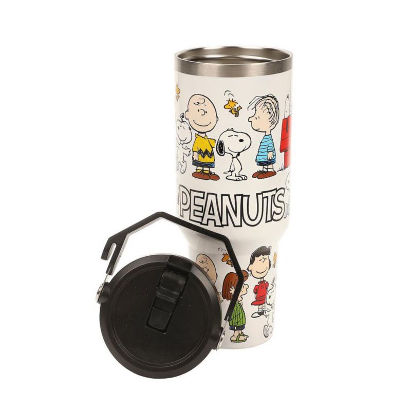 Botella de agua Bioworld 1183 ml con estampado Peanuts blanco