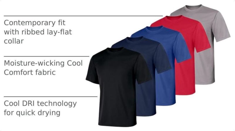 CAMISETA Hanes Performance Pack de 5 Cool Dri