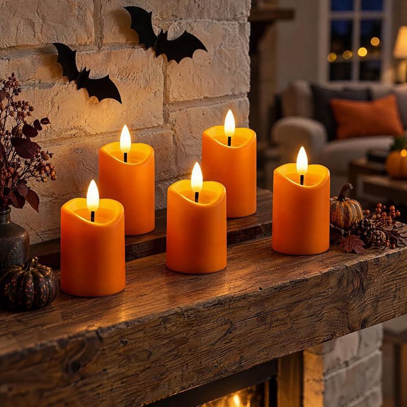 Velas votivas Simplelight4you Naranja pack de 6 con temporizador