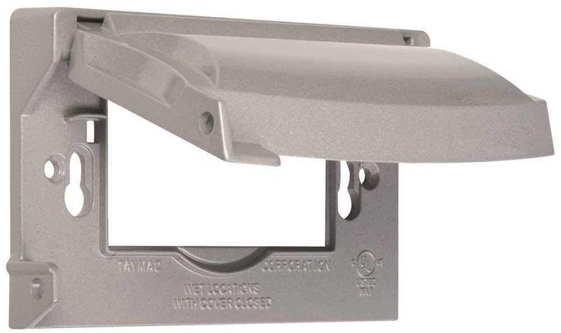 Placa de pared BELL de 1 posición Flip resistente a la intemperie gris