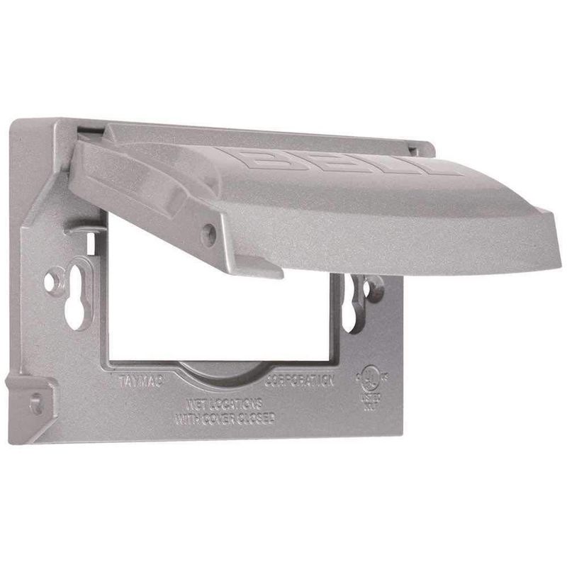 Placa de pared BELL de 1 posición Flip resistente a la intemperie gris
