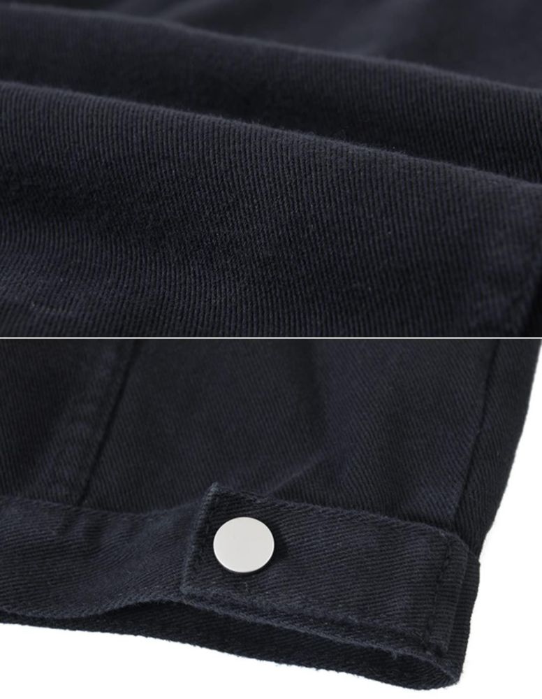 Chaleco VIEWON de denim sin mangas negro desgarrado talla M