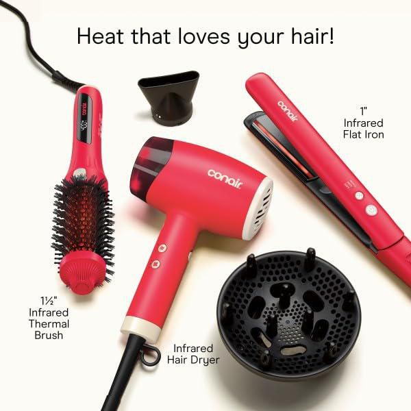 Cepillo de Pelo Conair 38 cm Infrarrojo Térmico Color Bayas