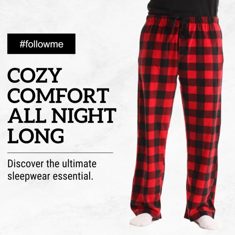 Pantalones de pijama #followme Mediano Rojo con Cuadro de Búfalo