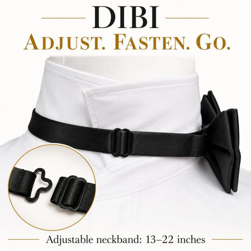 Pajarita Dibi Negra Preanudada y Ajustable - Formal