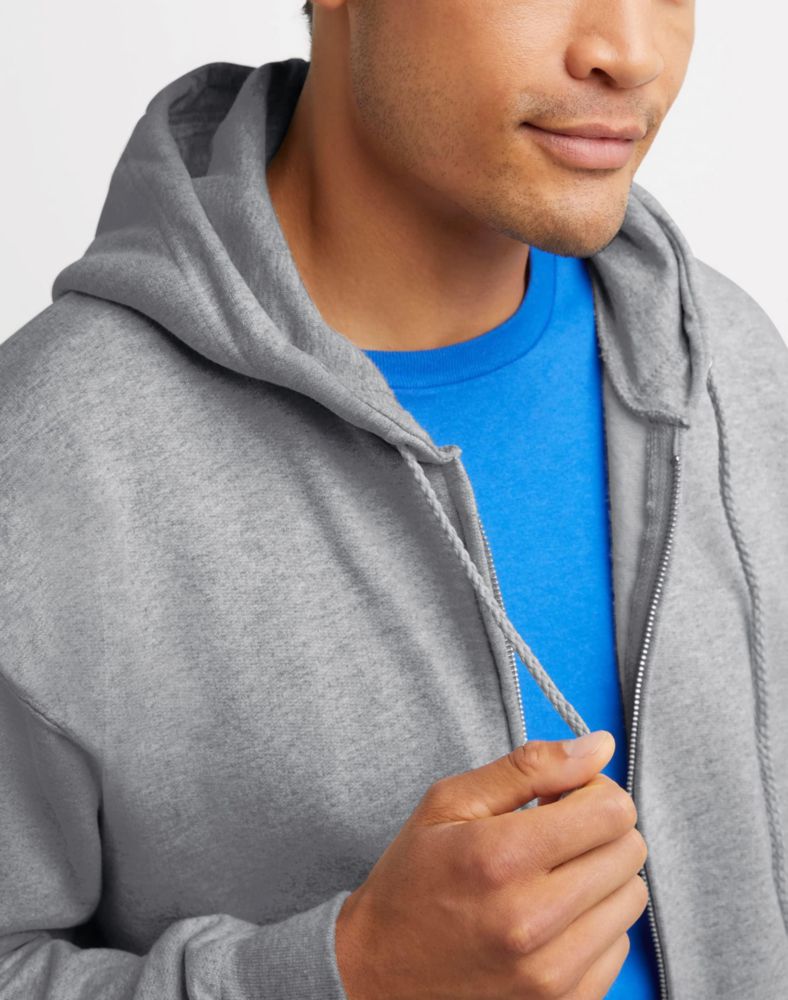 Sudadera Hanes con cremallera completa azul marino talla grande