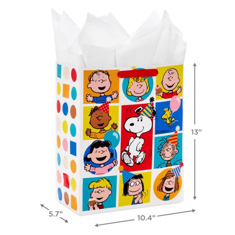 Bolsa de Regalo Hallmark 33 cm Snoopy y Charlie Brown con Papel de Seda