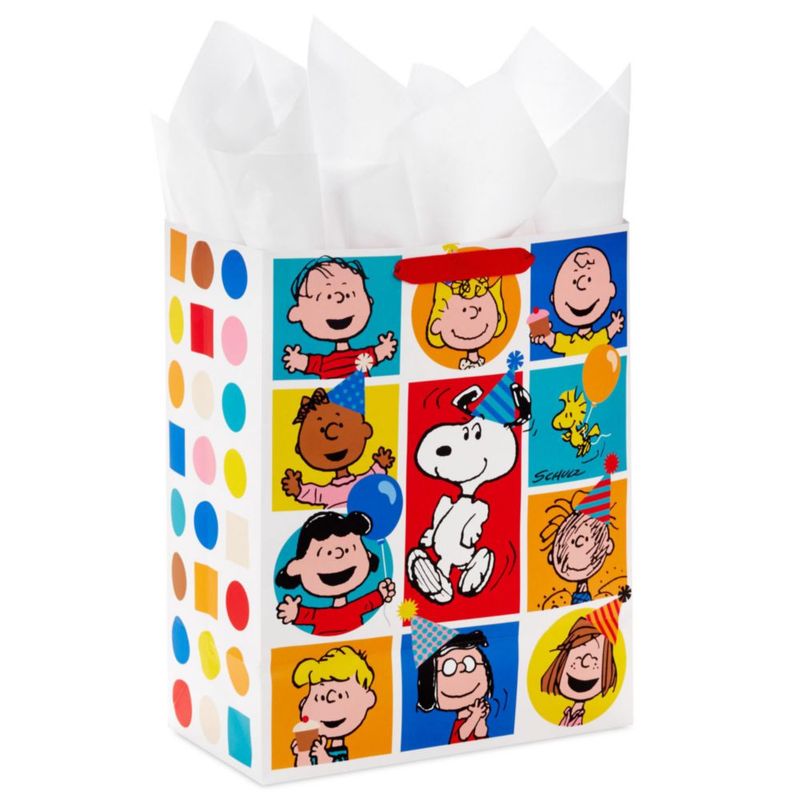 Bolsa de Regalo Hallmark 33 cm Snoopy y Charlie Brown con Papel de Seda