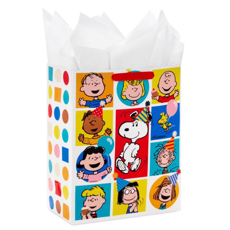 Bolsa de Regalo Hallmark 33 cm Snoopy y Charlie Brown con Papel de Seda