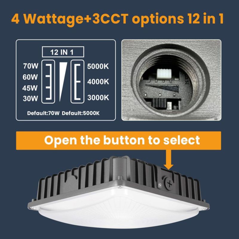 Luces LED para marquesina Goldinfu 70W Pack de 4 3 temperaturas de color IP65
