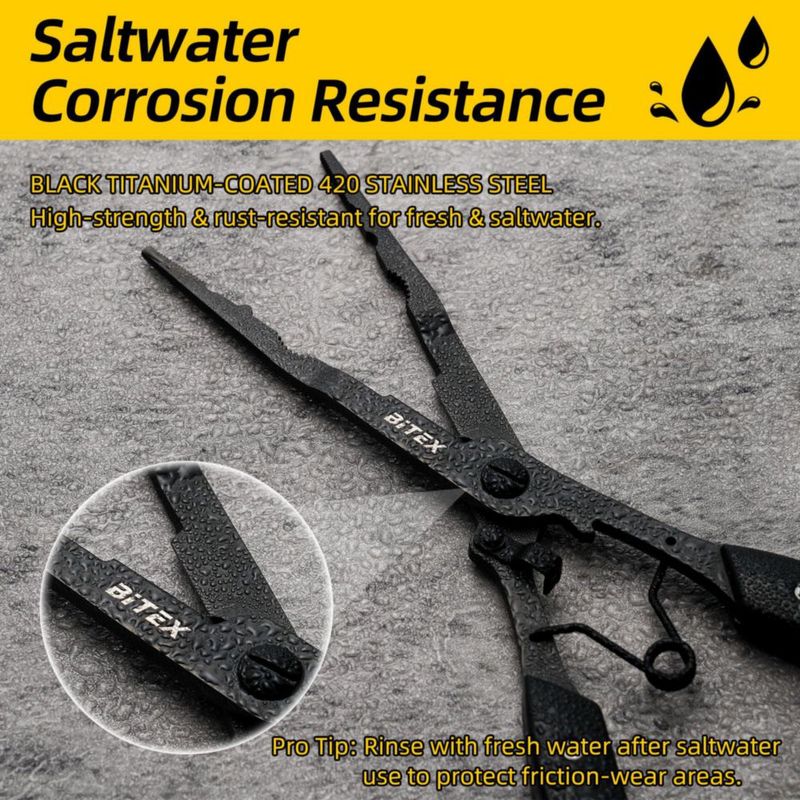 Alicates BiteX de 20 cm de punta larga para extracción de anzuelos – resistente al agua salada