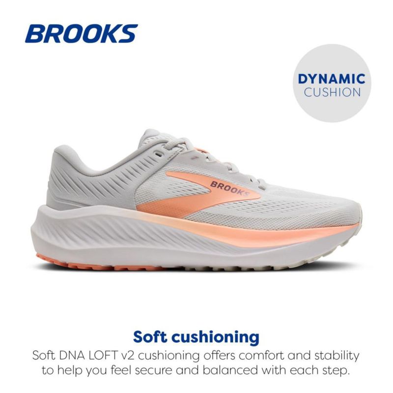 Zapatilla de running Brooks Anthem 8 blanco/antártida/durazno talla 7 (mediana)