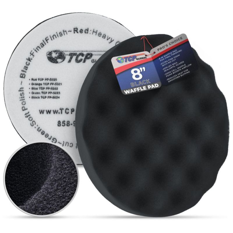 Almohadilla de Pulido TCP Global 20 cm Negra Tipo Waffle Extra Fina
