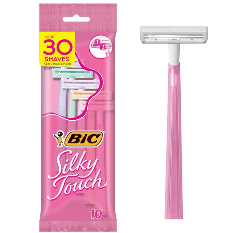 Maquinillas de afeitar desechables BIC Silky Touch para mujer paquete de 10 unidades