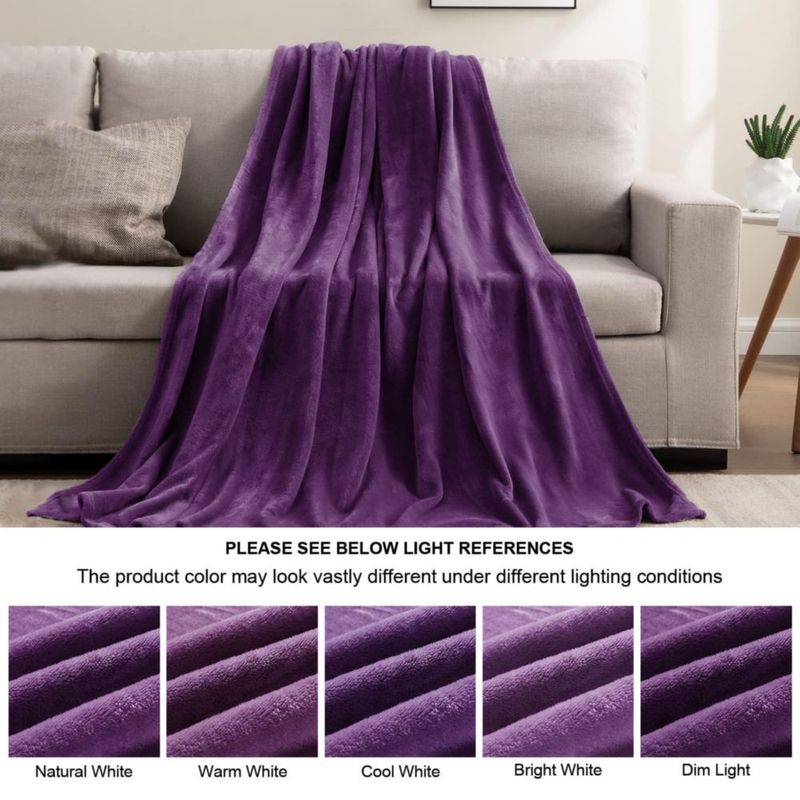 Manta BEDELITE Queen 229 cm Púrpura de Felpa Suave
