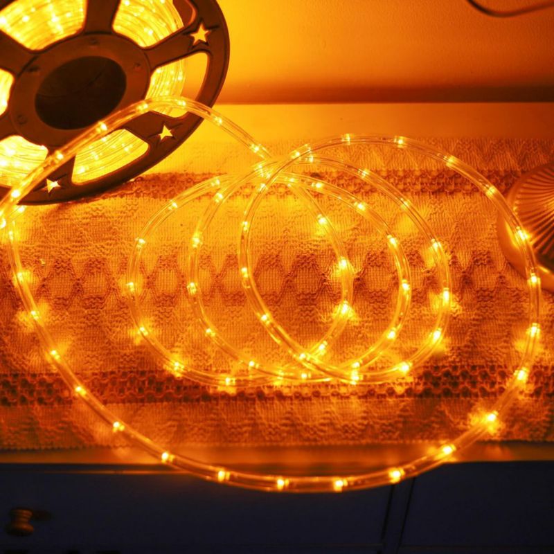 Luces LED DINGFU 360 LED 15 m resistentes al agua para interiores y exteriores color naranja