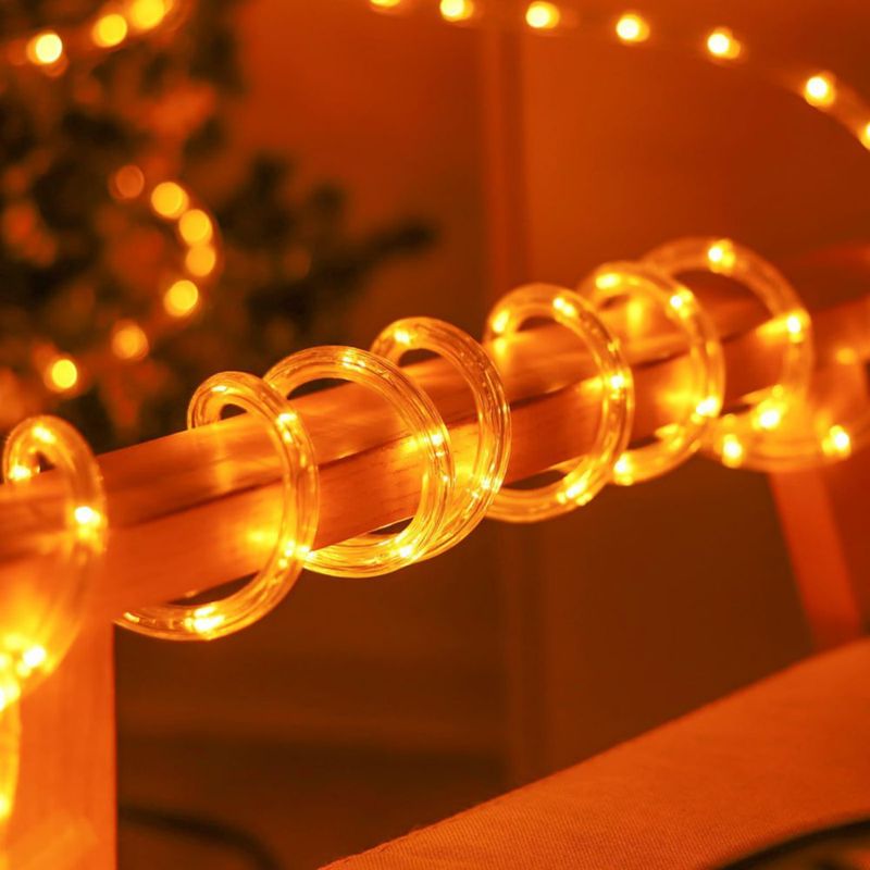 Luces LED DINGFU 360 LED 15 m resistentes al agua para interiores y exteriores color naranja