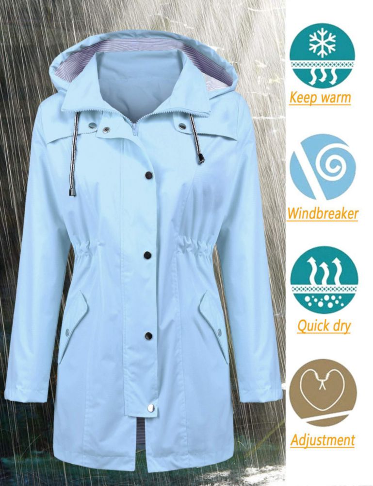 Chubasquero LOMON Ropa deportiva casual para mujer azul claro