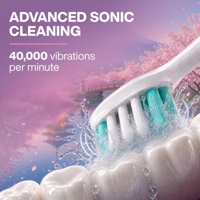 Cepillo de dientes eléctrico Aquasonic Vibe Tokyo Cherry Blossom