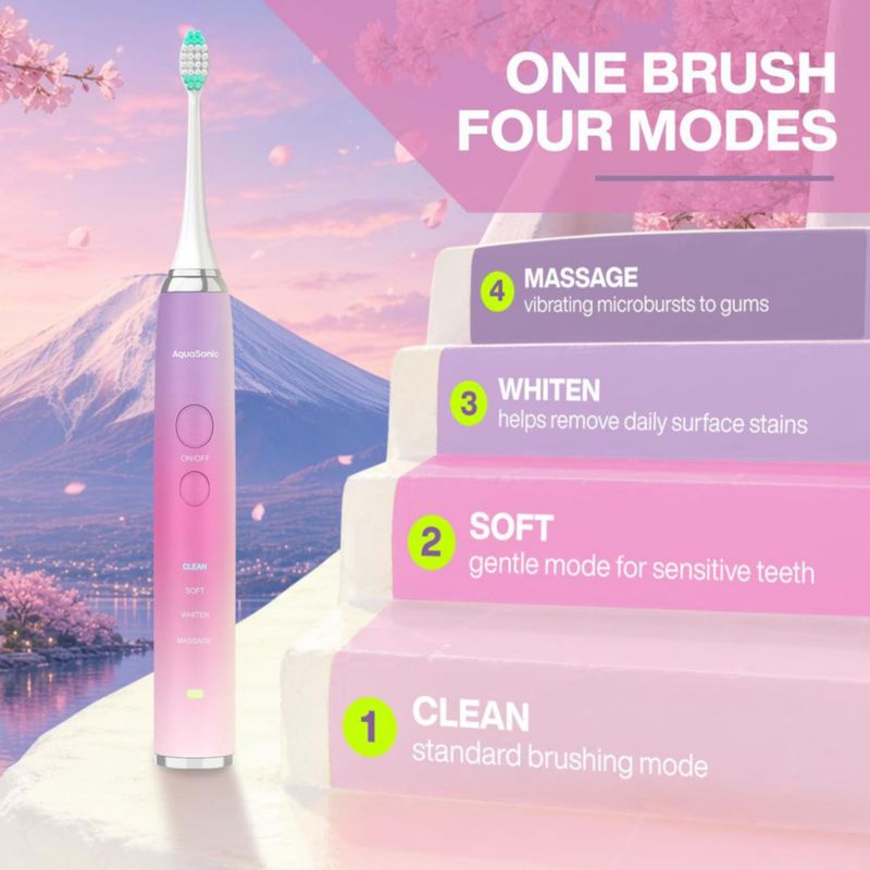 Cepillo de dientes eléctrico Aquasonic Vibe Tokyo Cherry Blossom