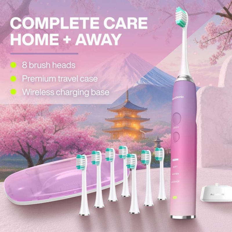 Cepillo de dientes eléctrico Aquasonic Vibe Tokyo Cherry Blossom