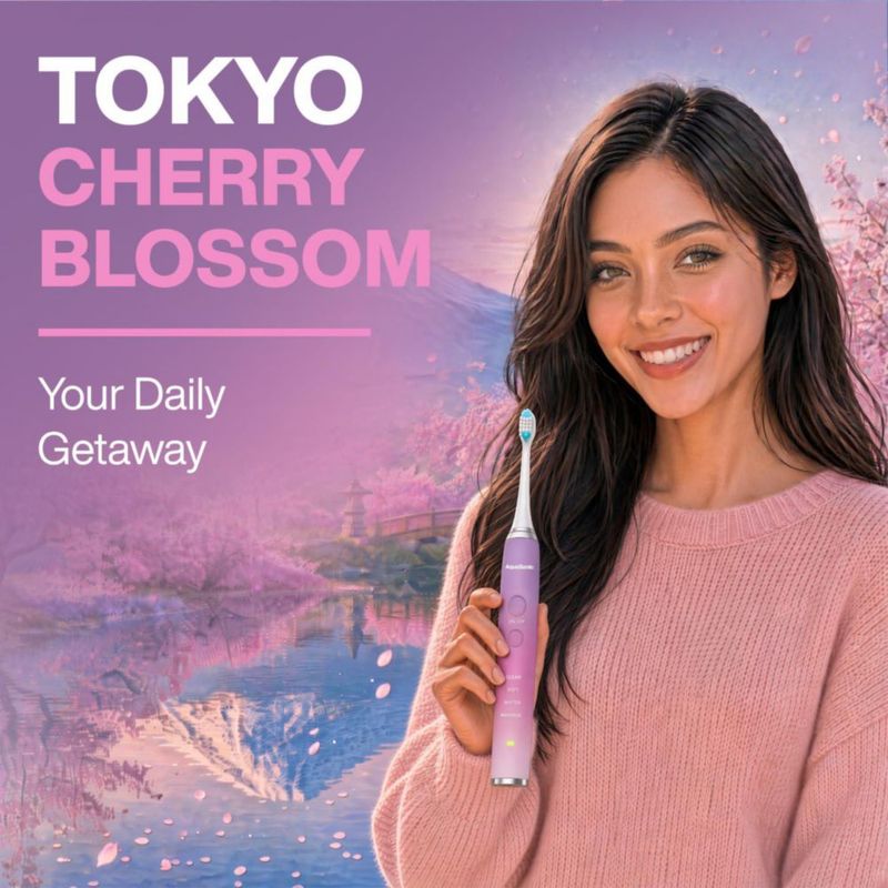 Cepillo de dientes eléctrico Aquasonic Vibe Tokyo Cherry Blossom