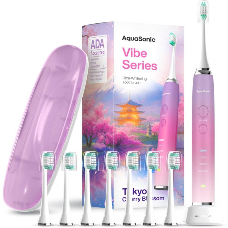 Cepillo de dientes eléctrico Aquasonic Vibe Tokyo Cherry Blossom