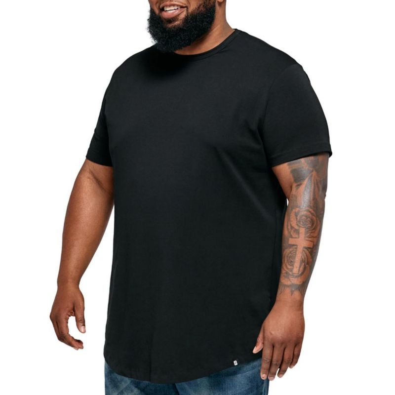 Camiseta STRONGSIZE 3XL Negra Cuello Redondo de Algodón