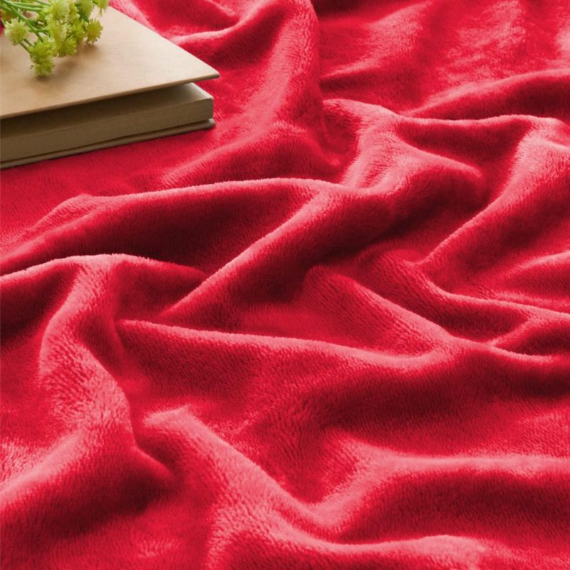 Manta BEDELITE 127 cm x 152 cm Rojo de Forro Polar y Peluche