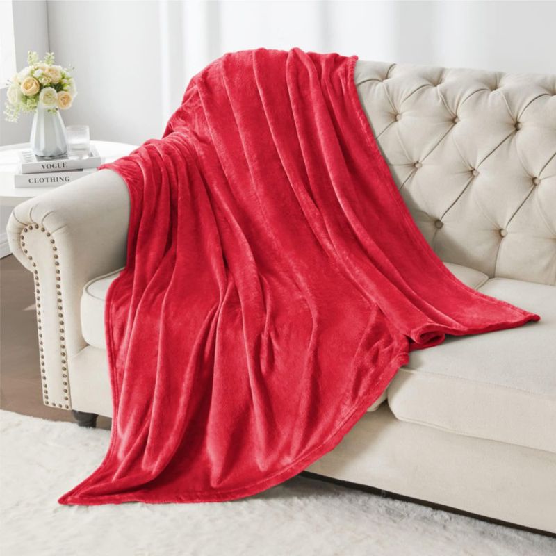 Manta BEDELITE 127 cm x 152 cm Rojo de Forro Polar y Peluche