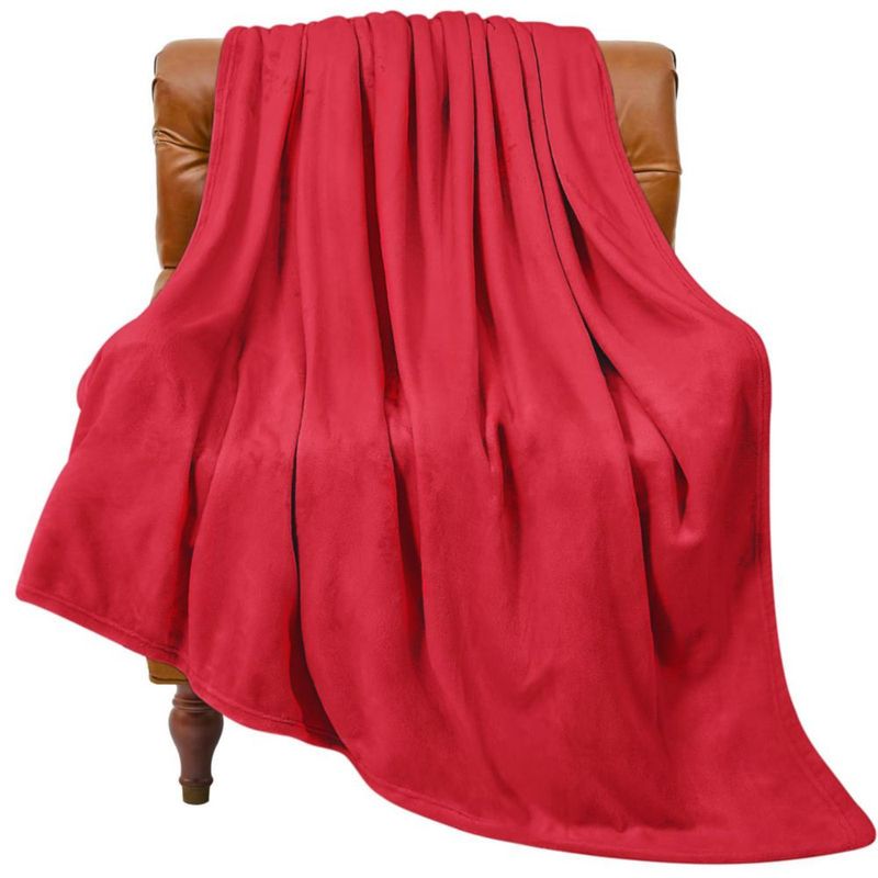 Manta BEDELITE 127 cm x 152 cm Rojo de Forro Polar y Peluche